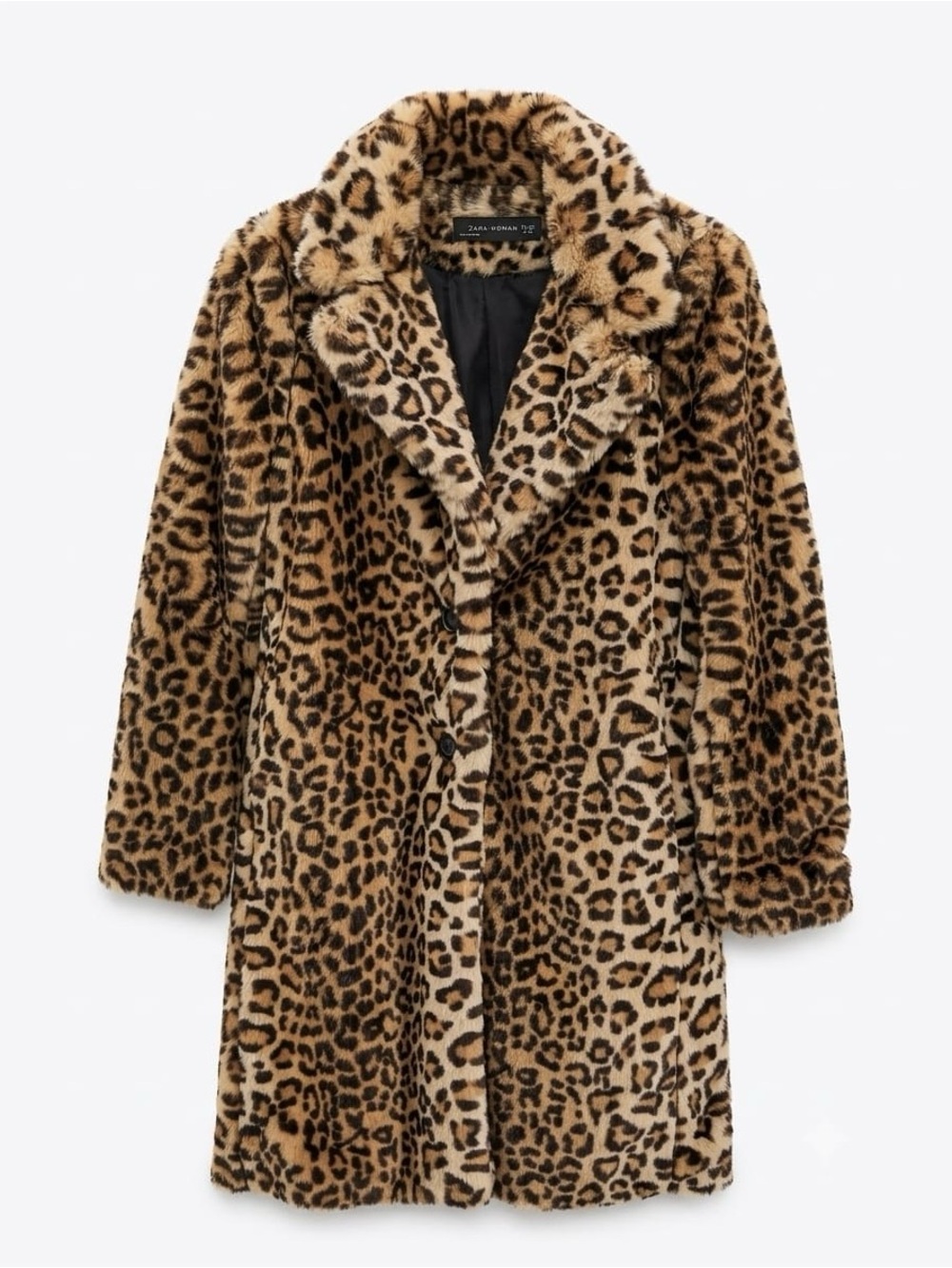 Zara Woman Faux Fur Leopard Coat